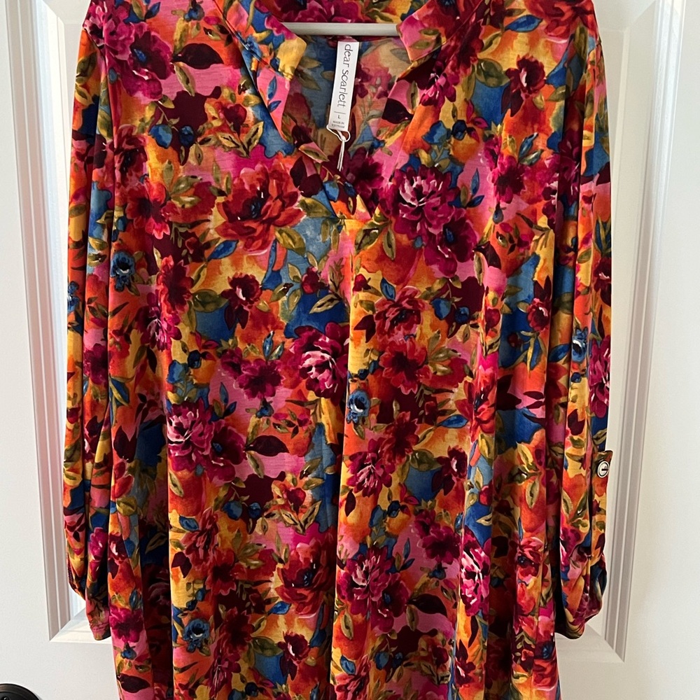 Miss Scarlett Multicolor Floral Blouse Large